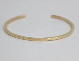 14k Yellow Gold Bracelet, Handmade Gold Bracelet, Cuff Bracelet, Thin Gold Cuff, Recycled Gold, Ready to Ship Bracelet