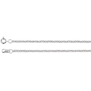 14k Yellow Rose White Gold solid Cable Chain, 1.5mm, 18 inches, Yellow Gold Chain, Chain for pendant, Minimalist, Simple, Ready to Ship