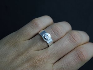 Cairn Rock Ring, Diamond Stacking Ring, Inspired by Nature, Organic Ring, Eco Fr