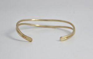 14k Yellow Gold Cuff Bracelet, Handmade Solid Gold Bracelet, Gold Cuff, Organic Free Form Cuff, Made to order