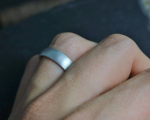 5mm Sterling Silver Wedding Band, 5mm Wide Band, Comfort Fit, Matte Brushed Finish, Wedding Band, Ready to Ship Size 7