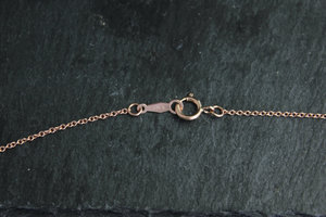 14k Rose Gold Diamond Pendant Necklace, Diamond Solitaire, Textured Bezel Set Di