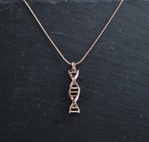 14k Rose Gold DNA Pendant, DNA Jewelry, Double Helix, Eco-Friendly, Gift for Sci