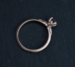 14k Rose Gold Morganite Ring, Vintage Inspired, Solitaire Morganite, Alternative