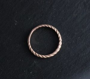 14k Rose Gold Braided Band, 3.5mm Wide Handmade Solid Gold Band, Braided Ring, S