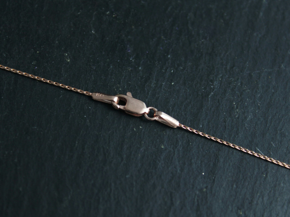 14k Rose Gold Wheat Chain .80mm, 18 Inch, Chain for Pendant, Ready to Ship Rose Gold, Yellow gold, white gold