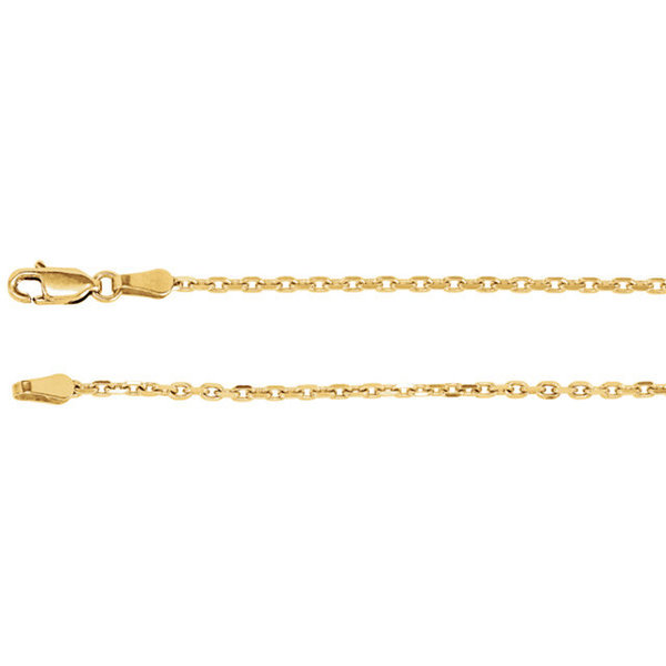 14k Yellow Gold Cable Chain 2 mm, Simple Gold Chain, Necklace for pendant, Gift for Her, Gold Chain, Ready to Ship