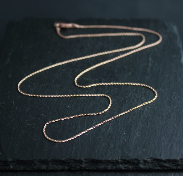 14k Rose Gold Wheat Chain .80mm, 18 Inch, Chain for Pendant, Ready to Ship Rose Gold, Yellow gold, white gold