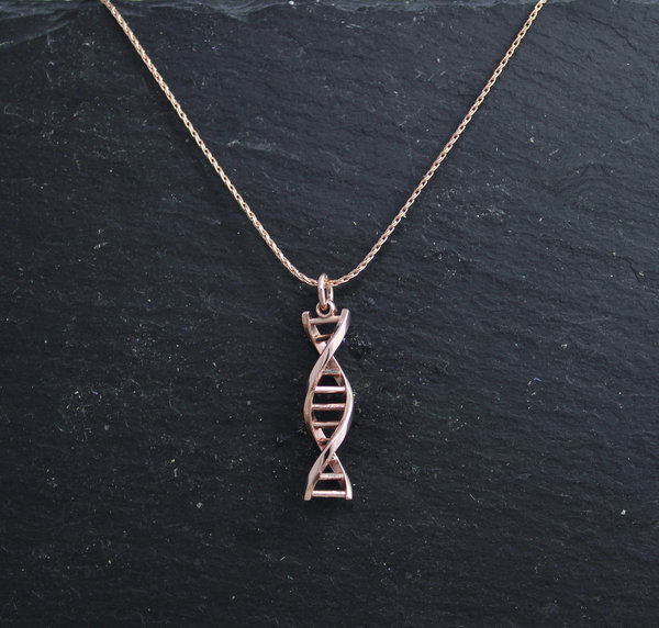 14k Rose Gold DNA Pendant, DNA Jewelry, Double Helix, Eco-Friendly, Gift for Sci