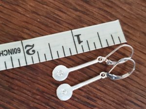 Sterling Silver Diamond Earrings, Modern Drop Earrings, Leverback Earrings, Dang