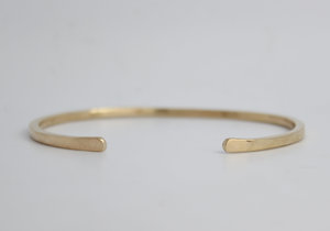 14k Yellow Gold Bracelet, Handmade Gold Bracelet, Cuff Bracelet, Thin Gold Cuff, Recycled Gold, Ready to Ship Bracelet