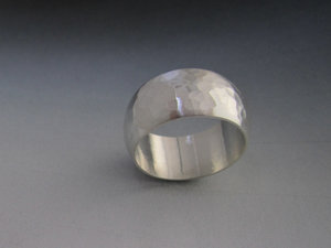 Hammered Sterling Silver Band Ring, 10mm Wide Band, Men's Ring, Unisex Ring, Wide Wedding Band