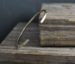 Solid 14k Yellow Gold Cuff Bracelet, Handmade Bracelet, Minimalist Cuff, Hammered Texture, Hammered Gold Cuff, Ready to Ship Bracelet