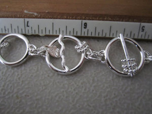 Silver Bracelet hand made silver bracelet Theresa Pytell Sterling silver chain link bracelet one of a kind