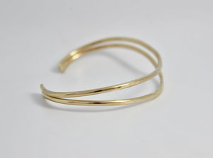 14k Yellow Gold Cuff Bracelet, Handmade Solid Gold Bracelet, Gold Cuff, Organic Free Form Cuff, Made to order