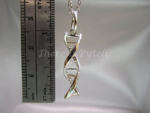 14k White Gold DNA Pendant, DNA Jewelry, Double Helix, Eco-Friendly Gift for Sci