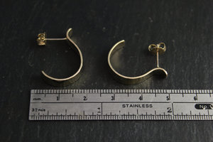 Hammered 14k Yellow Gold Hoop Earrings, Dangle Earrings, Hammered Gold Hoops, Abstract Hoops, Modern Minimalist Earrings, Ready to Ship