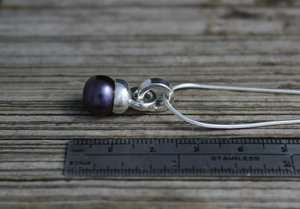 Natural Grey Akoya Pearl Pendant, Sterling Silver Pendant, Unique Pendant Design, One of a Kind, Mother of the Bride, Ready to Ship Neckwear