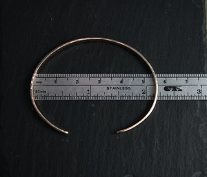 Recycled 14k rose gold hand forged cuff bracelet Handmade bracelet hammered gold Rose gold bracelet wedding gift