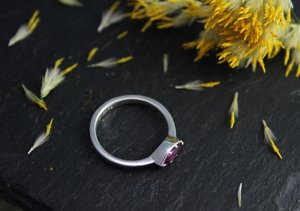 Marquise Tourmaline Ring, Sterling Silver Tourmaline Ring, Vintage Inspired East to West Ring, Sideways Marquise Ring, Ready to Ship Size 7
