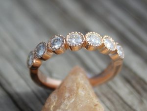 Vintage Inspired 14k Rose Gold Moissanite Ring - Charles and Colvard Moissanite - Engagement Ring - Wedding Ring - Made to order