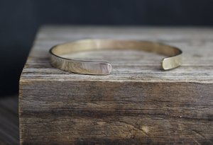 14k Yellow Gold Cuff Bracelet, Solid Yellow Gold Bracelet, Handmade Gold Bracelet, Textured Gold Cuff, Recycled, Ready to Ship Bracelet