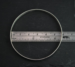 Hammered White Gold Bangle Bracelet, Solid 14k Gold Bracelet 3.5mm, Handmade Bangle, Hammered Bangle, Ready to Ship Bracelet