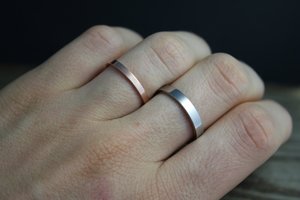14k White, Rose, Yellow Gold 2mm Band Ring, Solid Gold Stacking Ring, Stackable