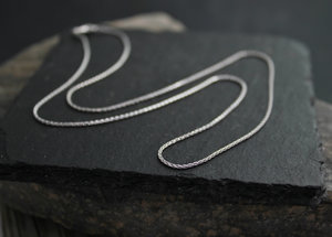 14k White Gold Wheat Chain, 18 inches, White Gold Chain, Chain for pendant, Minimalist, Necklace for pendant, Simple, Ready to Ship