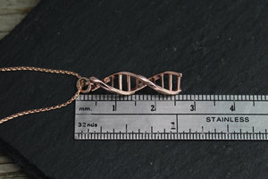 14k Rose Gold DNA Pendant, DNA Jewelry, Double Helix, Eco-Friendly, Gift for Sci