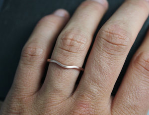 14k Rose Gold Wedding Band, Contour Band, Matching Band, Bridal Set, Wedding Set, Eco Friendly, Ready to Ship Gold Ring