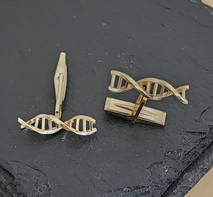 14k gold cuff links cufflinks gift for science DNA jewelry