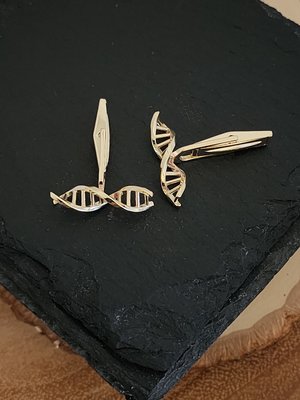14k gold cuff links cufflinks gift for science DNA jewelry