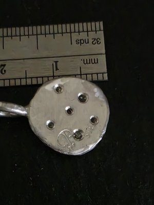 Desert Diamond Coin Pebble Necklace,  silver Diamond Pendant, Conflict Free Eco Friendly  Necklace, Ready to Ship OOAK