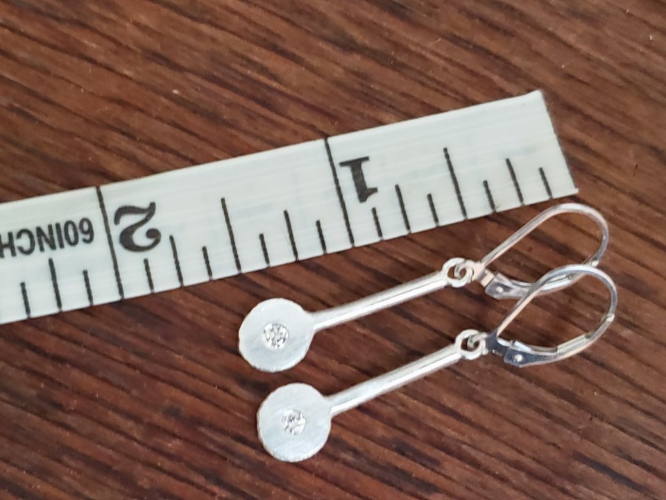 Sterling Silver Diamond Earrings, Modern Drop Earrings, Leverback Earrings, Dang