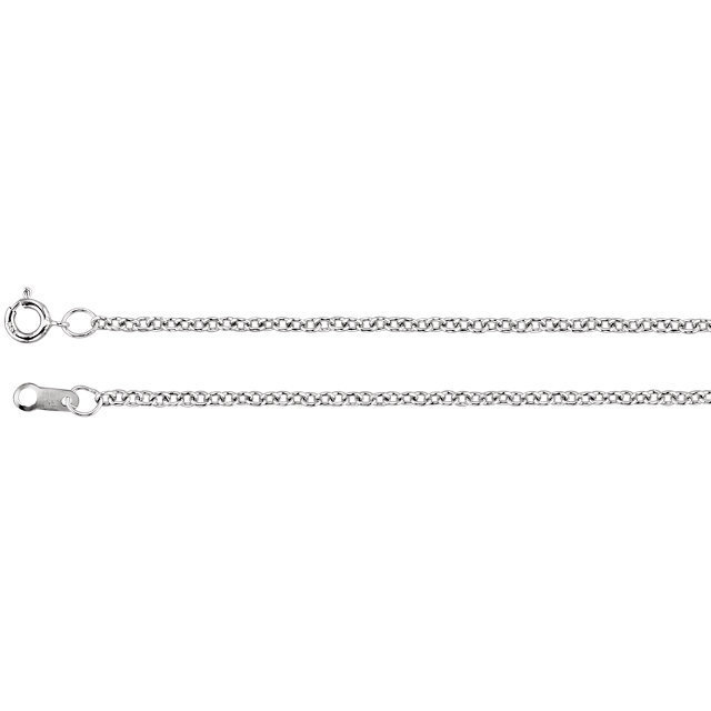 14k Yellow Rose White Gold solid Cable Chain, 1.5mm, 18 inches, Yellow Gold Chain, Chain for pendant, Minimalist, Simple, Ready to Ship