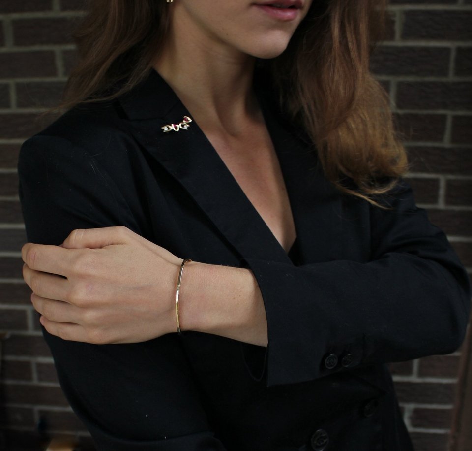 Solid 14k Yellow Gold Cuff Bracelet, Handmade Bracelet, Minimalist Cuff, Hammered Texture, Hammered Gold Cuff, Ready to Ship Bracelet