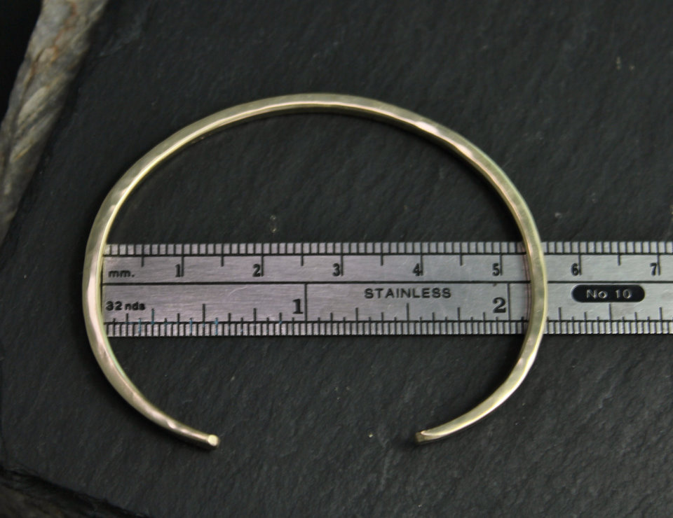 Solid 14k Yellow Gold Cuff Bracelet, Handmade Bracelet, Minimalist Cuff, Hammered Texture, Hammered Gold Cuff, Ready to Ship Bracelet