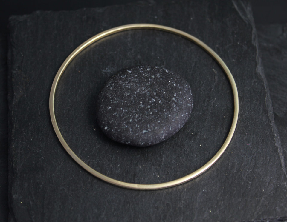 Hammered Yellow Gold Bangle Bracelet , Solid 14k Gold Bracelet, Handmade Bangle, Hammered Bangle, Ready to Ship Bracelet