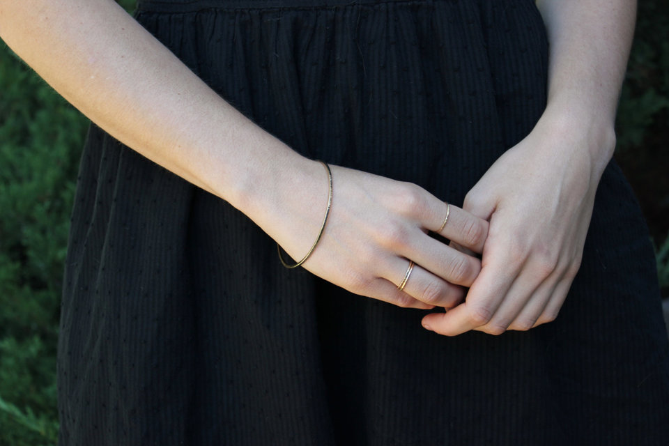 Hammered Yellow Gold Bangle Bracelet , Solid 14k Gold Bracelet, Handmade Bangle, Hammered Bangle, Ready to Ship Bracelet