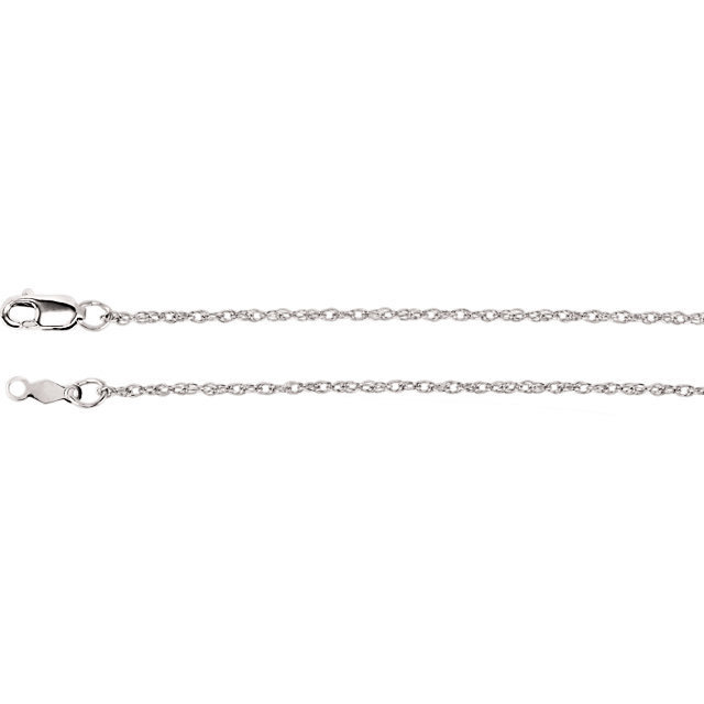 14k White Gold Rope Chain, 1.25mm 18 inches, Simple Chain, Chain for pendant, Necklace for pendant, Minimalist