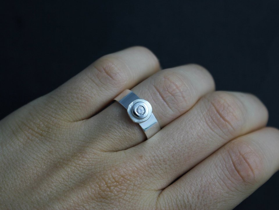 Cairn Rock Ring, Diamond Stacking Ring, Inspired by Nature, Organic Ring, Eco Fr