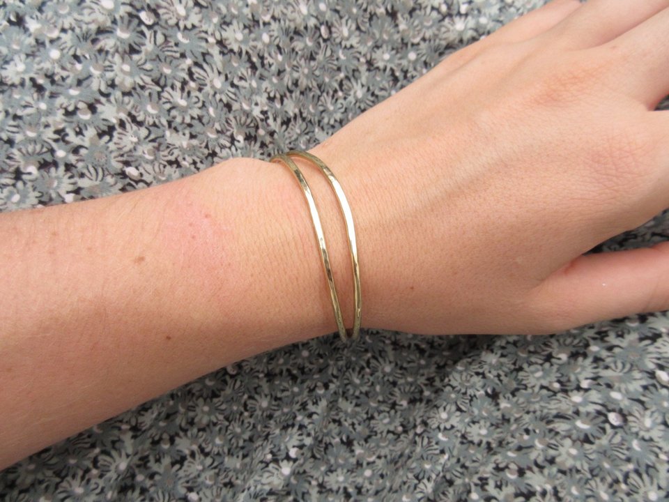 14k Yellow Gold Cuff Bracelet, Handmade Solid Gold Bracelet, Gold Cuff, Organic Free Form Cuff, Made to order