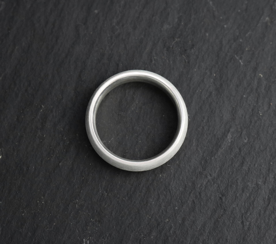 5mm Sterling Silver Wedding Band, 5mm Wide Band, Comfort Fit, Matte Brushed Finish, Wedding Band, Ready to Ship Size 7