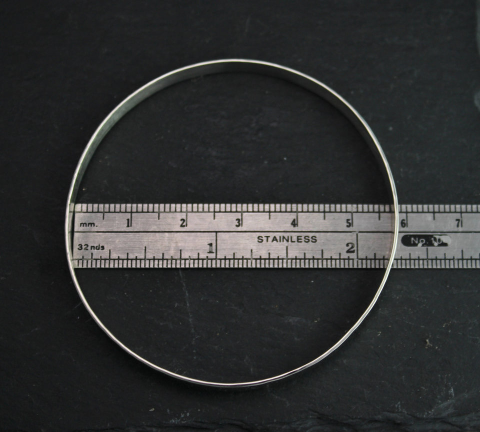 Hammered White Gold Bangle Bracelet, Solid 14k Gold Bracelet 3.5mm, Handmade Bangle, Hammered Bangle, Ready to Ship Bracelet