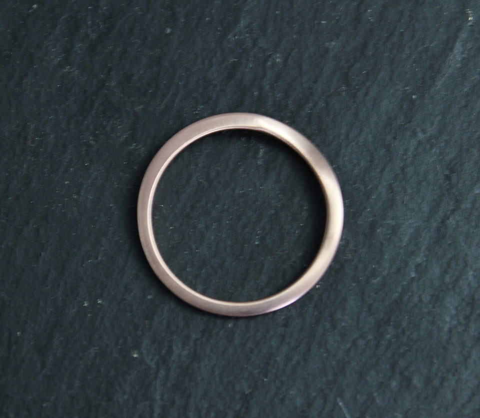 14k Rose Gold Wedding Band, Contour Band, Matching Band, Bridal Set, Wedding Set, Eco Friendly, Ready to Ship Gold Ring