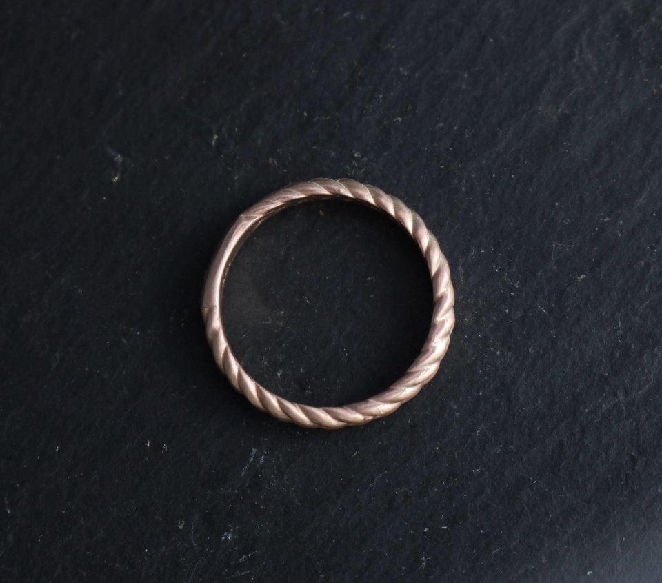 14k Rose Gold Braided Band, 3.5mm Wide Handmade Solid Gold Band, Braided Ring, S