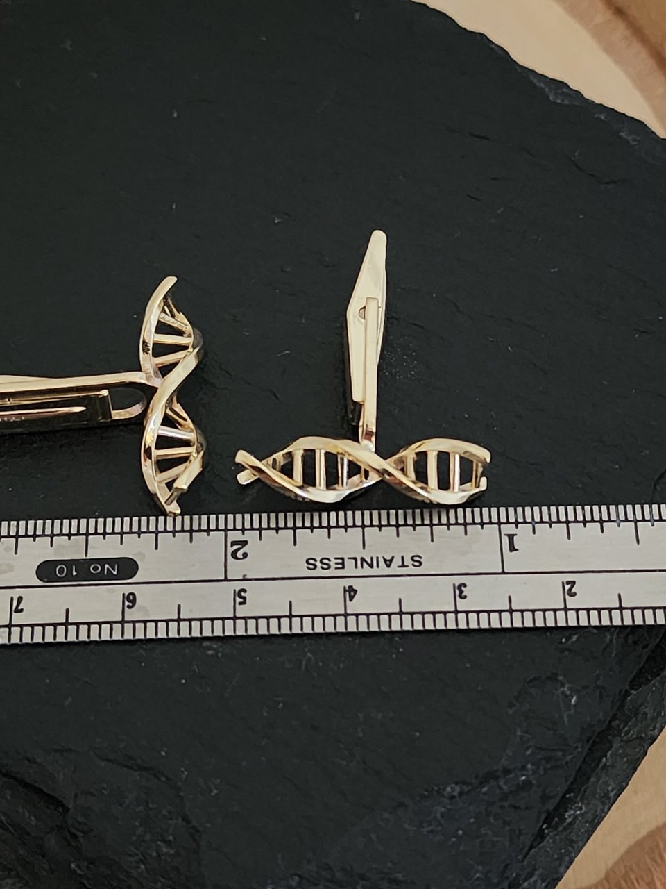 14k gold cuff links cufflinks gift for science DNA jewelry