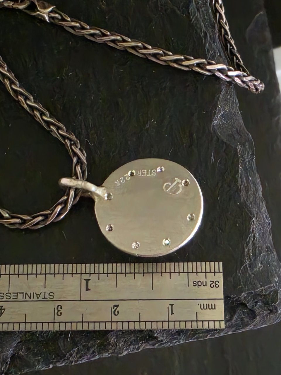 Diamond Opal Coin Pebble Necklace with diamonds, 22k Yellow Gold silver Diamond Pendant, Gold Necklace, Ready to Ship Neckwear one of a kind