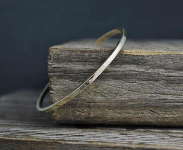 Solid 14k Yellow Gold Cuff Bracelet, Handmade Bracelet, Minimalist Cuff, Hammered Texture, Hammered Gold Cuff, Ready to Ship Bracelet